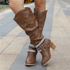 slouchy knee high wide calf boots for women