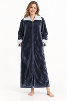 Zip-up fleece robe for women