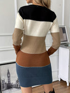 Colourblock bodycon sweater dress for women