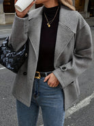 Notched lapel pea coat for women