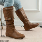 Ruched mid-calf slouch boots for women