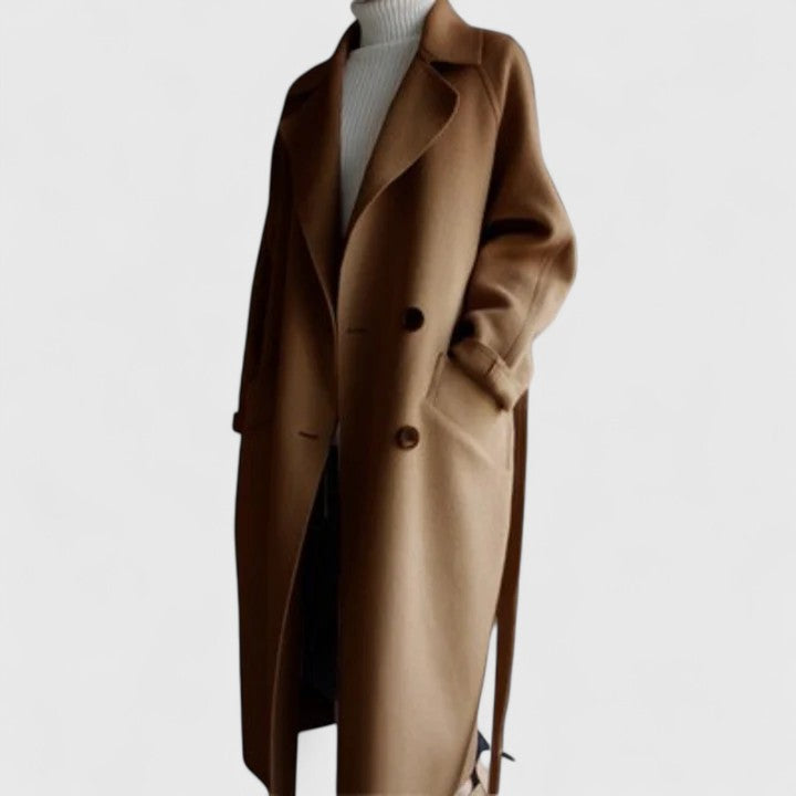 Classic elegant coat for women in beige, brown or black