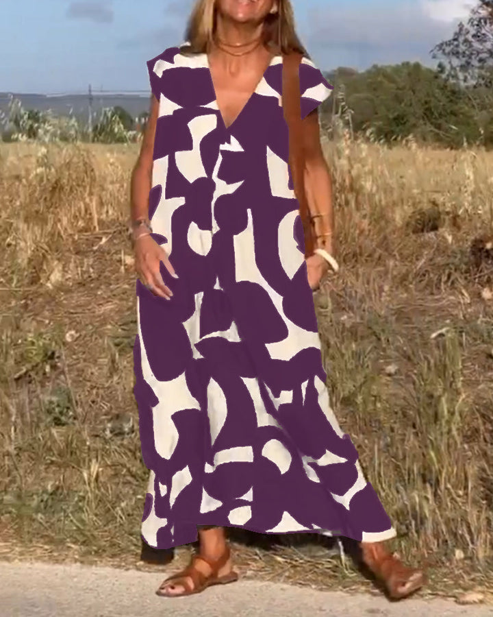 Sarinya - Vestido Estampado Con Cuello En V