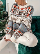 White reindeer Fair Isle Christmas sweater for women