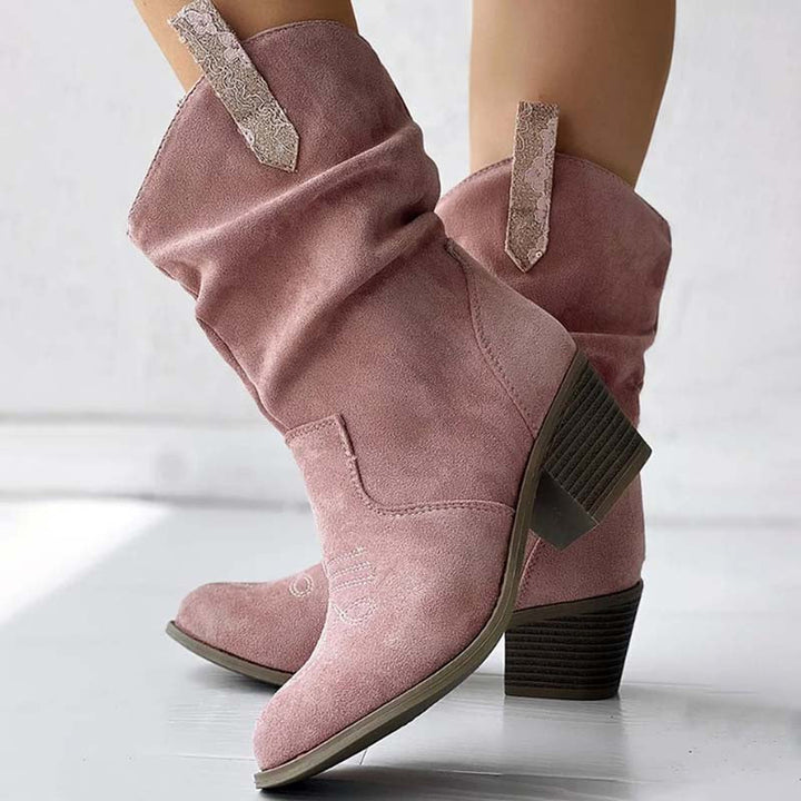 Botin vaquero de gamuza