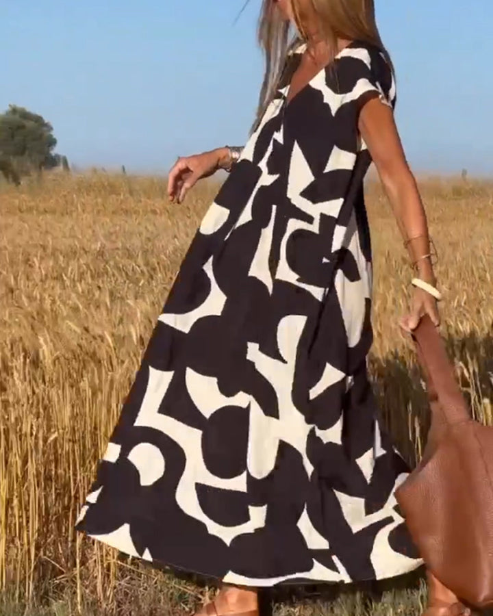 Sarinya - Vestido Estampado Con Cuello En V