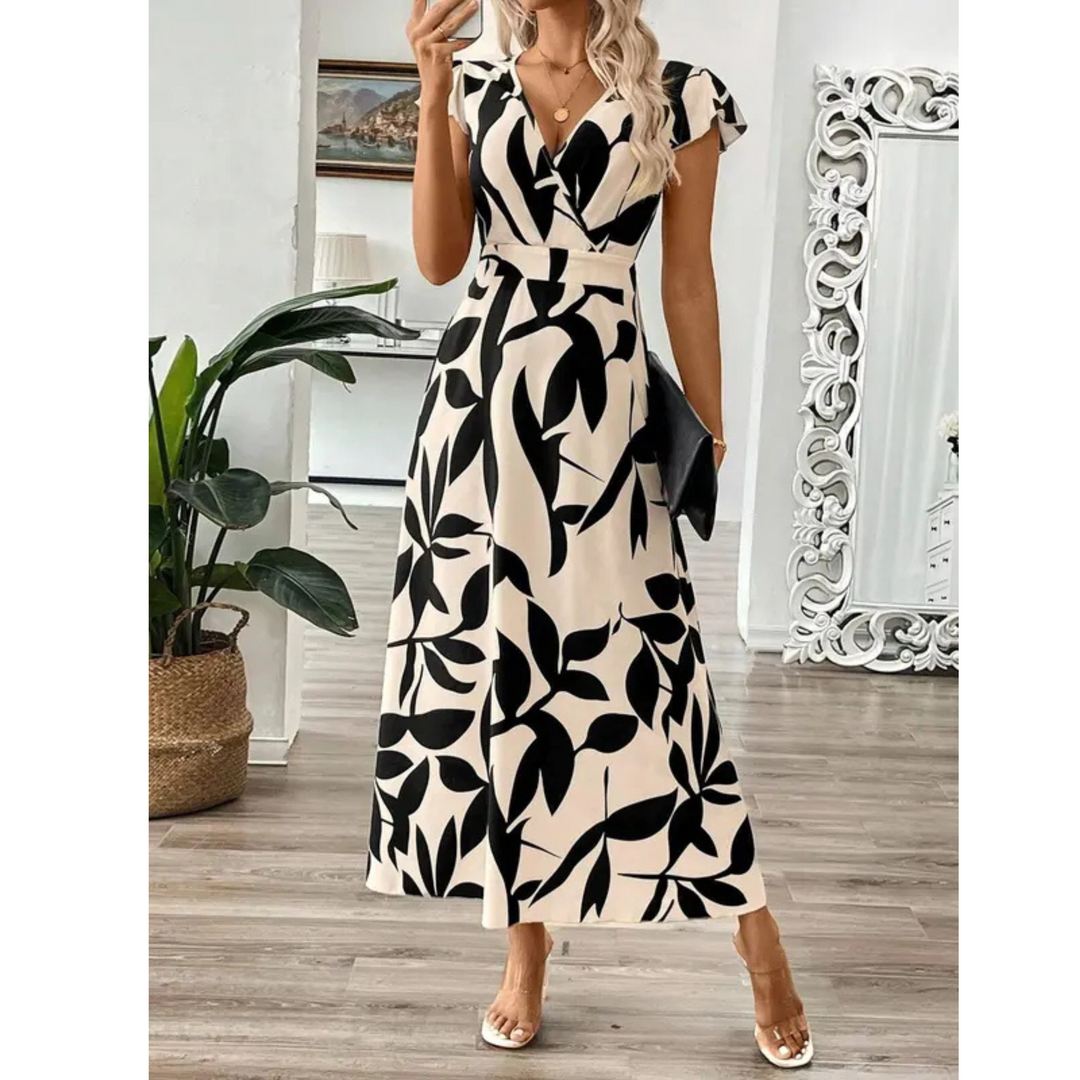 ODESSA™ | VESTIDO ELEGANTE CON ESTAMPADO DE HOJAS