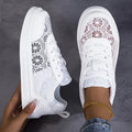Zapatillas de encaje floral mujer blanco