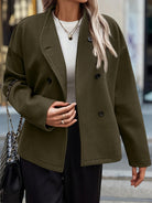 Brushed fleece pea coat for women