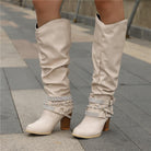 slouchy knee high wide calf boots for women