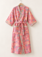 Floral cotton kimono robe for women