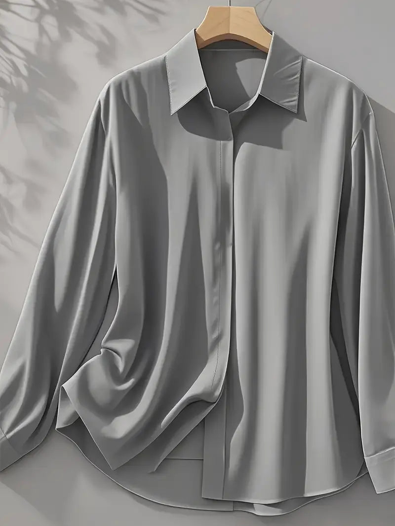 Amiliana - Camisa Elegante De Manga Larga Con Botones