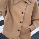Batwing sleeve pea coat for women
