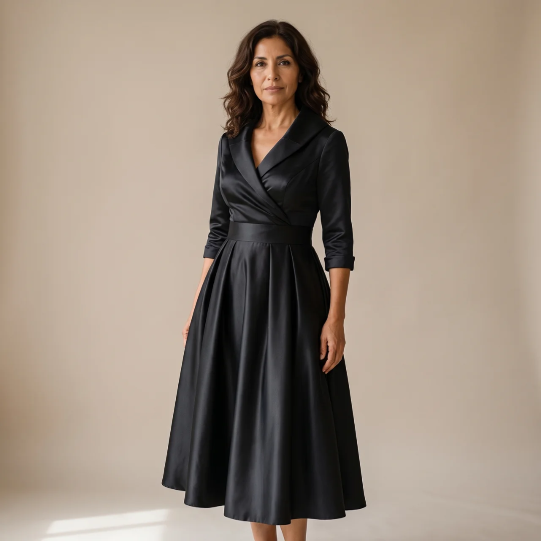 Camila | Vestido Midi de Satén Cruzado