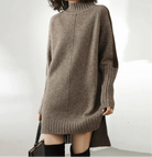 Turtleneck sweater dress in pebble for women