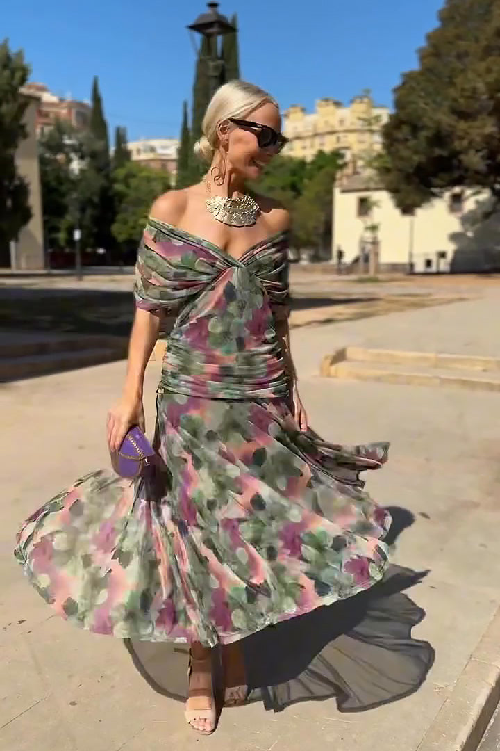 Vestido elegante con cuello en V