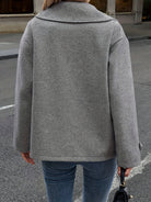 Notched lapel pea coat for women