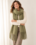 Brushed chunky fringe scarf for women