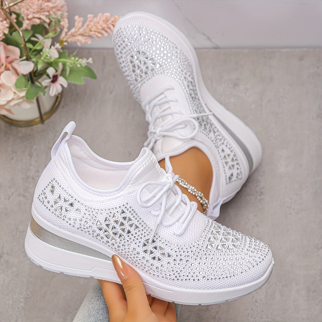 Zapatillas tejido elástico detalle cordones