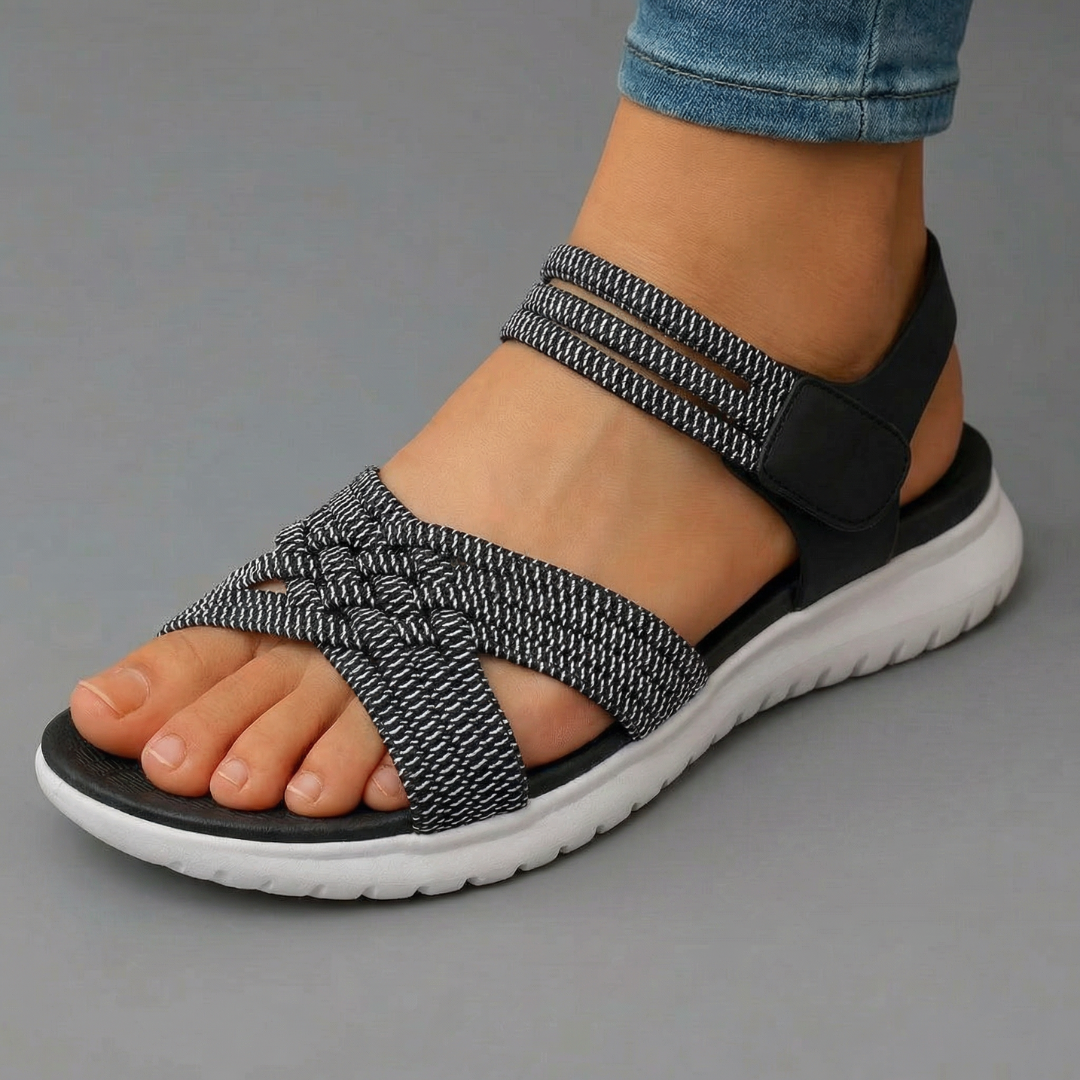 Sandalias Mujer Correas Ajustables Plantilla Ergonómica Livianas Paseo Viaje Uso Diario Tres Colores
