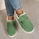 Ribbed fleece lined slippers for women