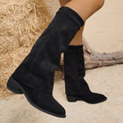 Wide leg gaiter boots women