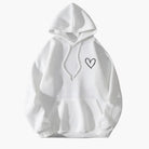 Heart print oversized hoodie for women