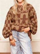 Light brown gingerbread Christmas sweater for women