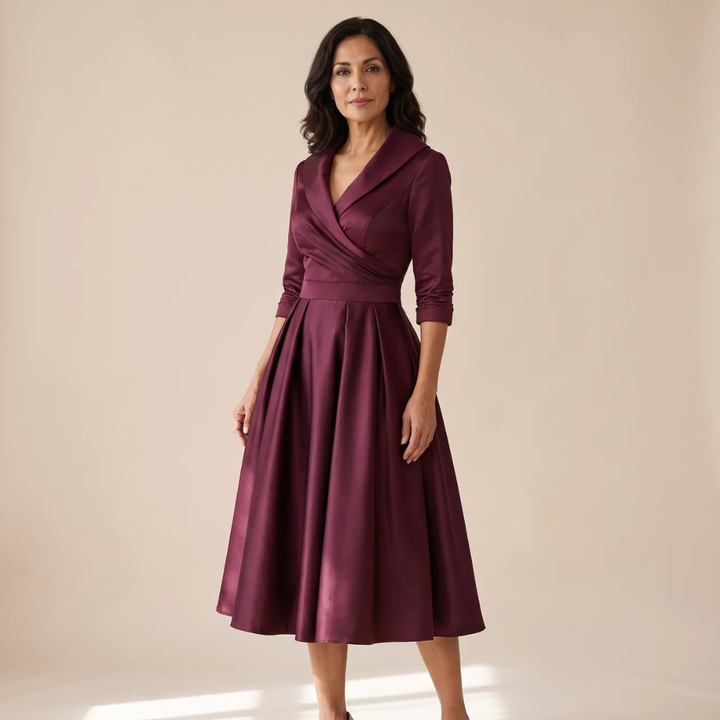 Camila | Vestido Midi de Satén Cruzado