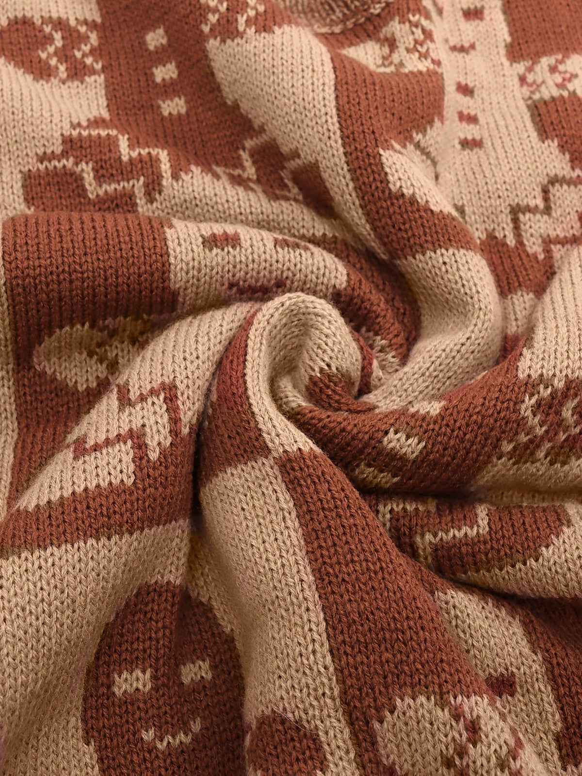 Light brown gingerbread Christmas sweater for women