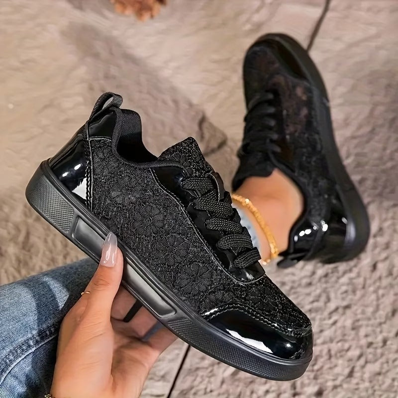 Zapatillas de encaje floral mujer suela