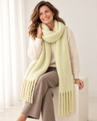Brushed chunky fringe scarf for women