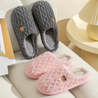Bear print sherpa slippers for women