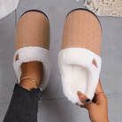 Open back sherpa slippers in beige for women