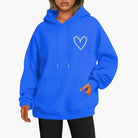 Heart print oversized hoodie for women