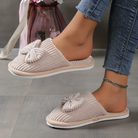 Floral satin slippers for women