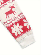 Red and white snowflake Christmas pajama set for women