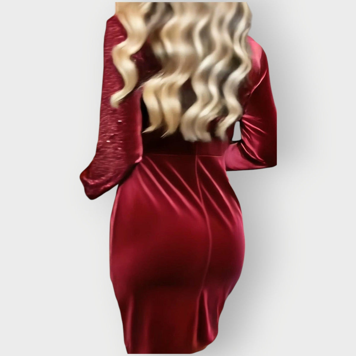 Velvet and sequin wrap mini dress with long sleeves for women