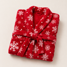 Shawl collar plush fleece robe for women