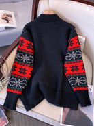 Black oversized Santa Christmas sweater for women