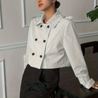 Buckle cuff pea coat for women