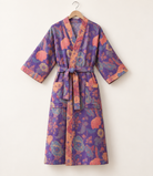 Floral cotton kimono robe for women