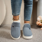 Ribbed fleece lined slippers for women
