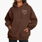 Heart print oversized hoodie for women