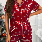 Candy cane Christmas pajama set for women