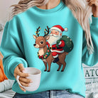 Christmas sweater with Santa and reindeer print for women