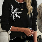 Snowflake Christmas sweater in burgundy, grey and black for women