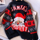 Black oversized Santa Christmas sweater for women