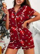 Candy cane Christmas pajama set for women