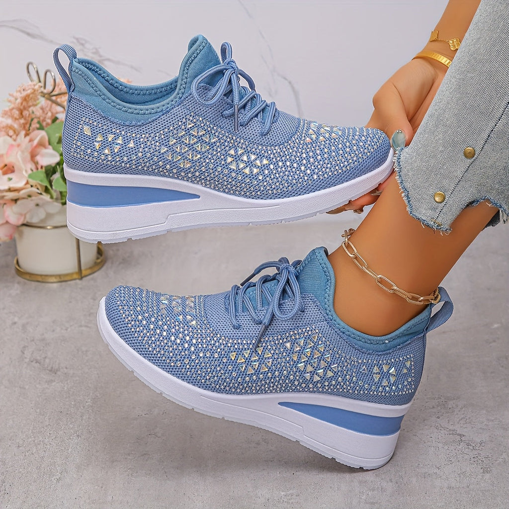 Zapatillas tejido elástico azul